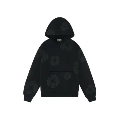 OBO Denim Tears Cotton Wreath Hoodie Black Monochrome 01