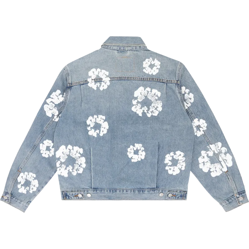 OBO Denim Tears Type - 2 All Over Wreath Light Wash Jacket