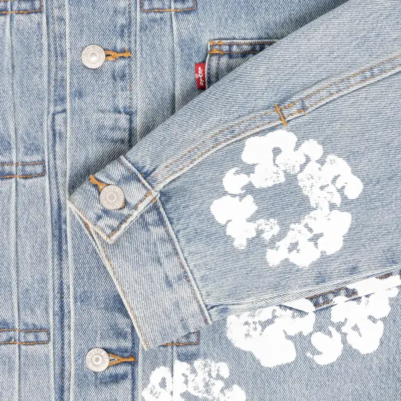 OBO Denim Tears Type - 2 All Over Wreath Light Wash Jacket