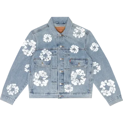 OBO Denim Tears Type - 2 All Over Wreath Light Wash Jacket 01