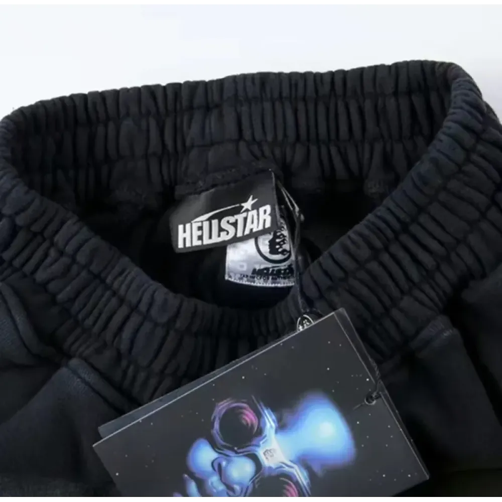 OBO Hellstar No Guts No Glory Flare Bottom Sweatpants Midnight Dye Black
