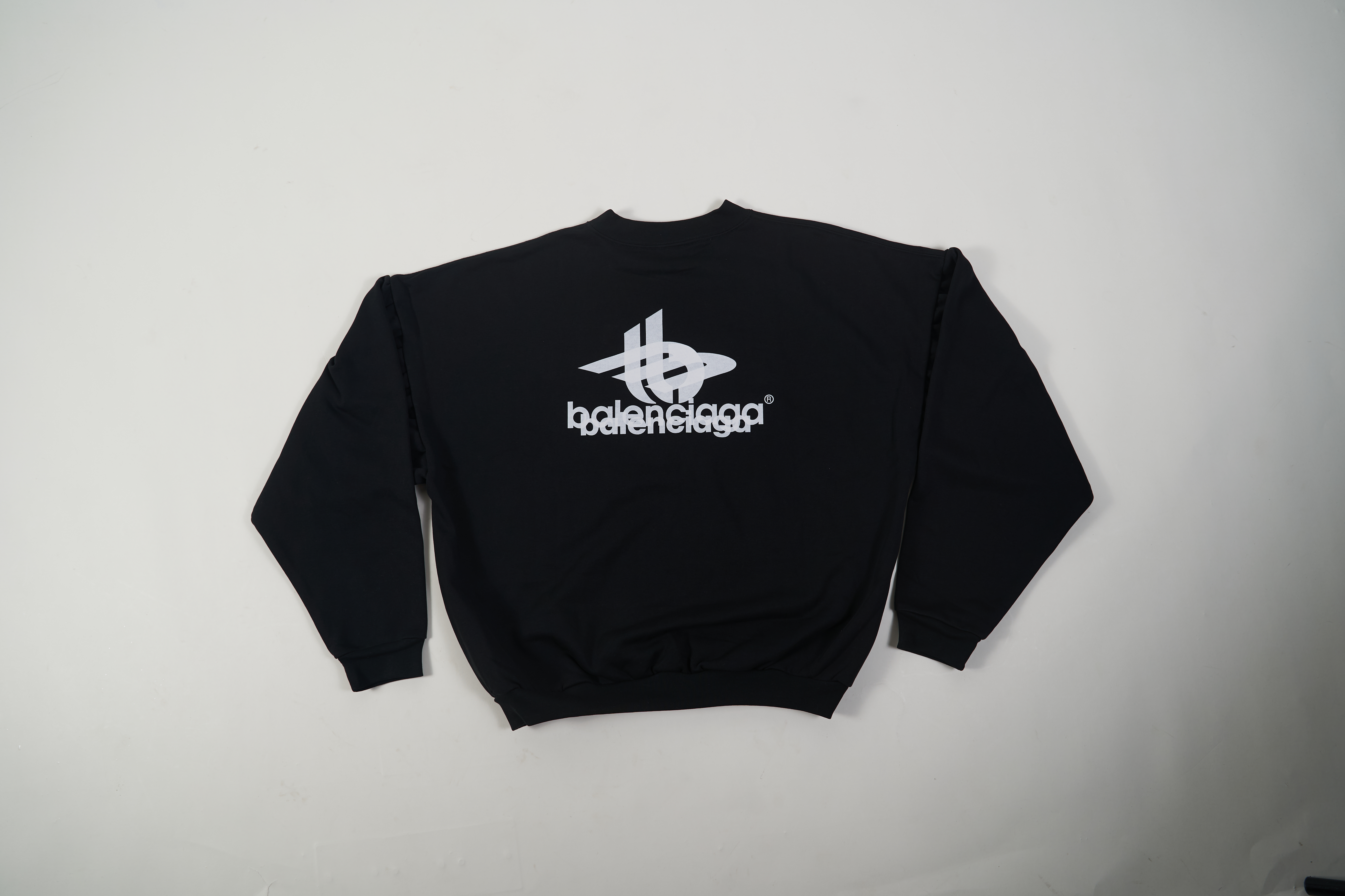 OBO Layered Sports Round Sweatshirt Oversized In Black