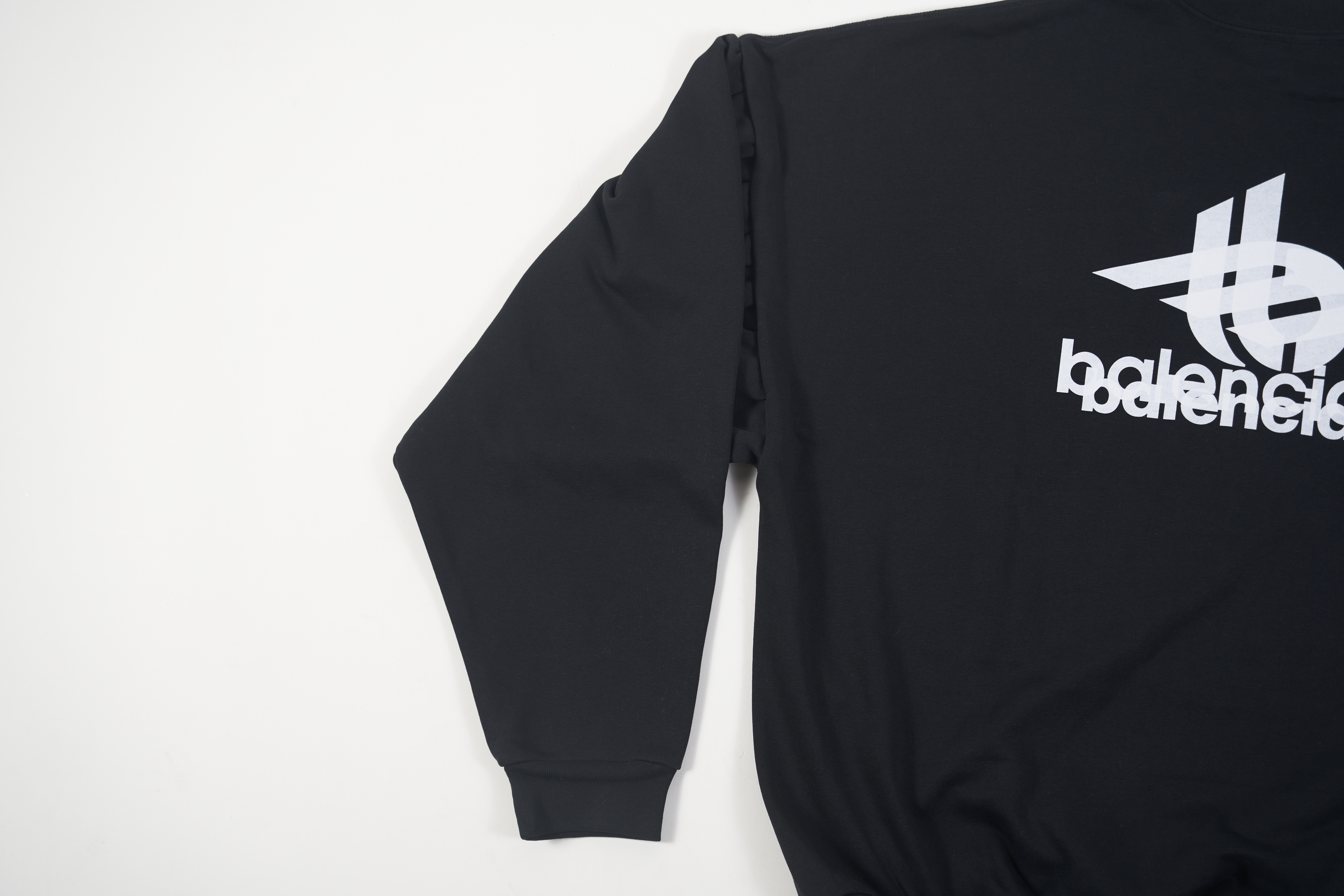 OBO Layered Sports Round Sweatshirt Oversized In Black