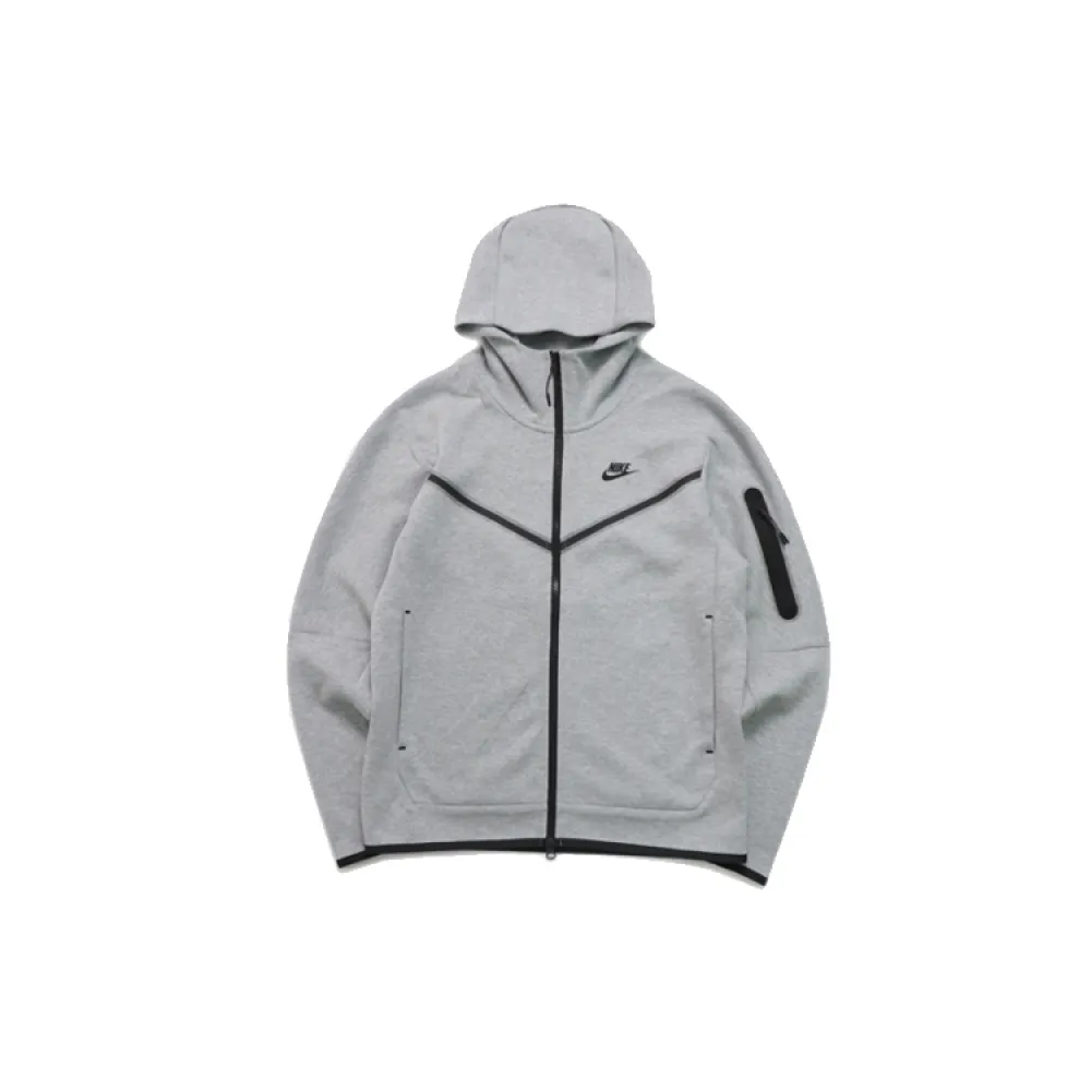 OBO Nike Sportswear Tech Fleece Full Zip Hoodie & Joggers Set Grey And Black
