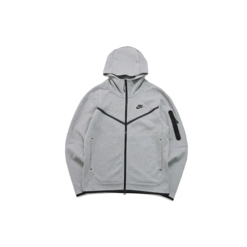 OBO Nike Sportswear Tech Fleece Full Zip Hoodie & Joggers Set Grey And Black