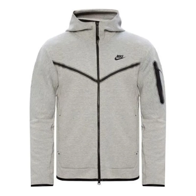 OBO Nike Sportswear Tech Fleece Full-Zip Hoodie Heather Grey 01