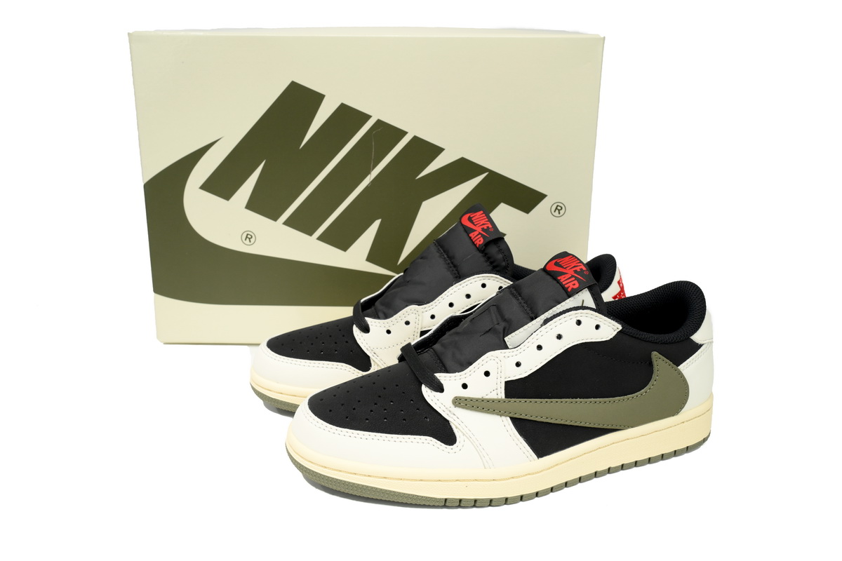【$59 SALE】Air Jordan 1 Retro Low OG SP Travis Scott Olive (Women's)  DZ4137-106