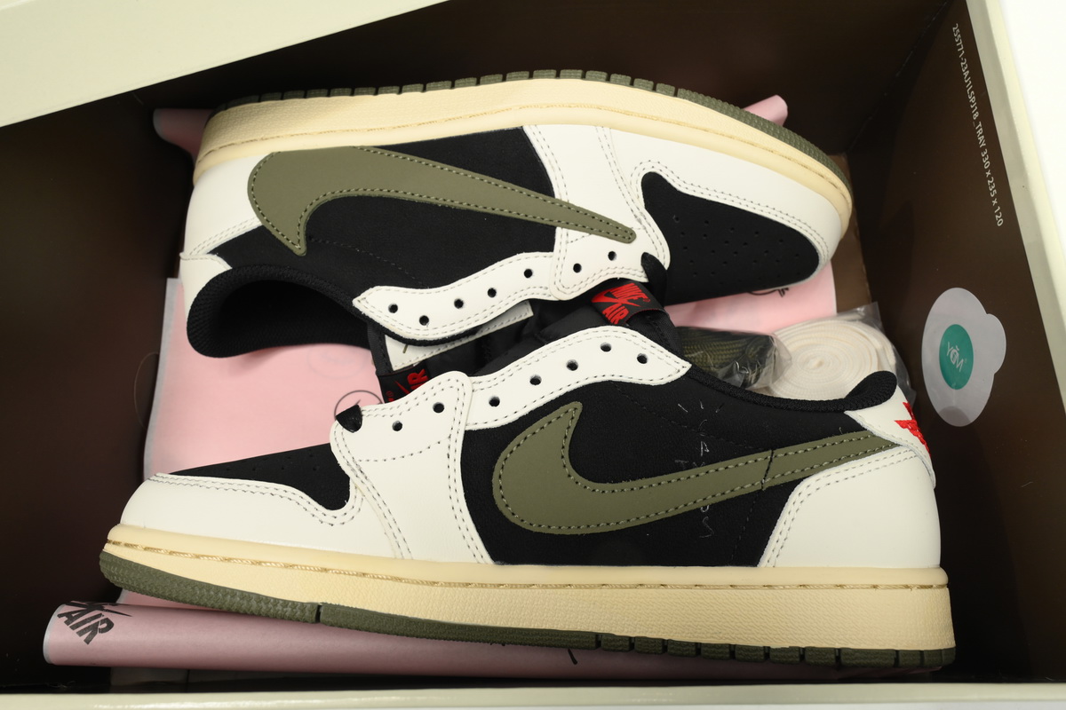 【$59 SALE】Air Jordan 1 Retro Low OG SP Travis Scott Olive (Women's)  DZ4137-106