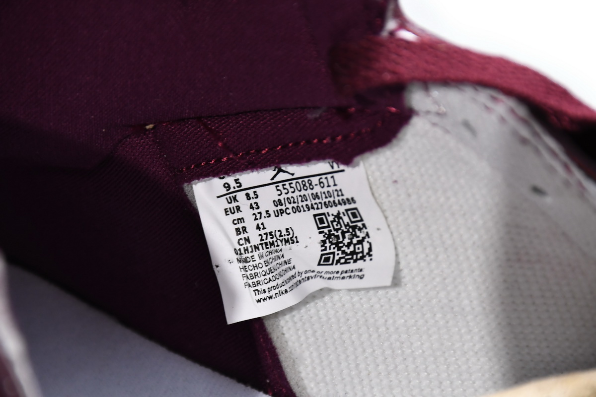 Air Jordan 1 High OG Bordeaux  555088-611