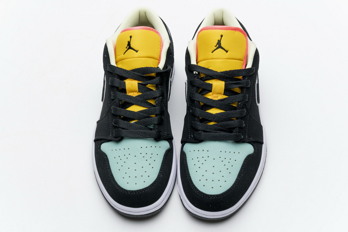 Air Jordan 1 Low Black Aurora Green Laser Orange CK3022-013