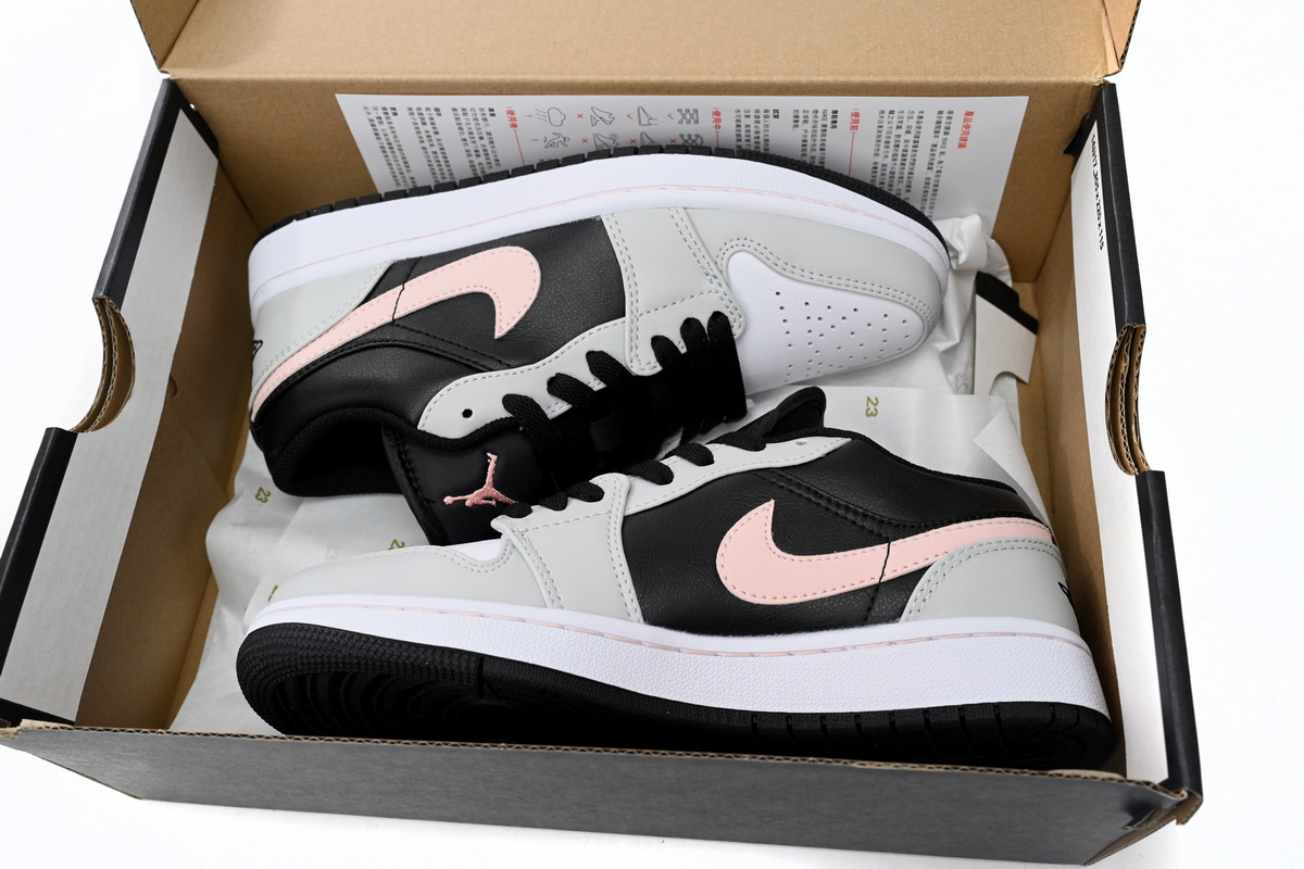Air Jordan 1 Low Black Grey Pink  553558-062