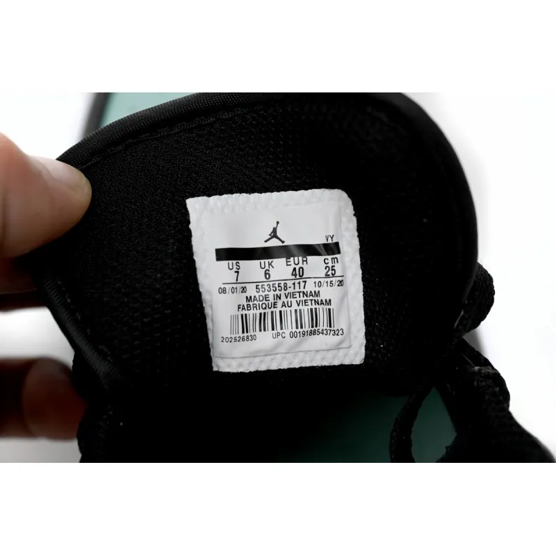 Air Jordan 1 Low Emerald Toe 553558-117 