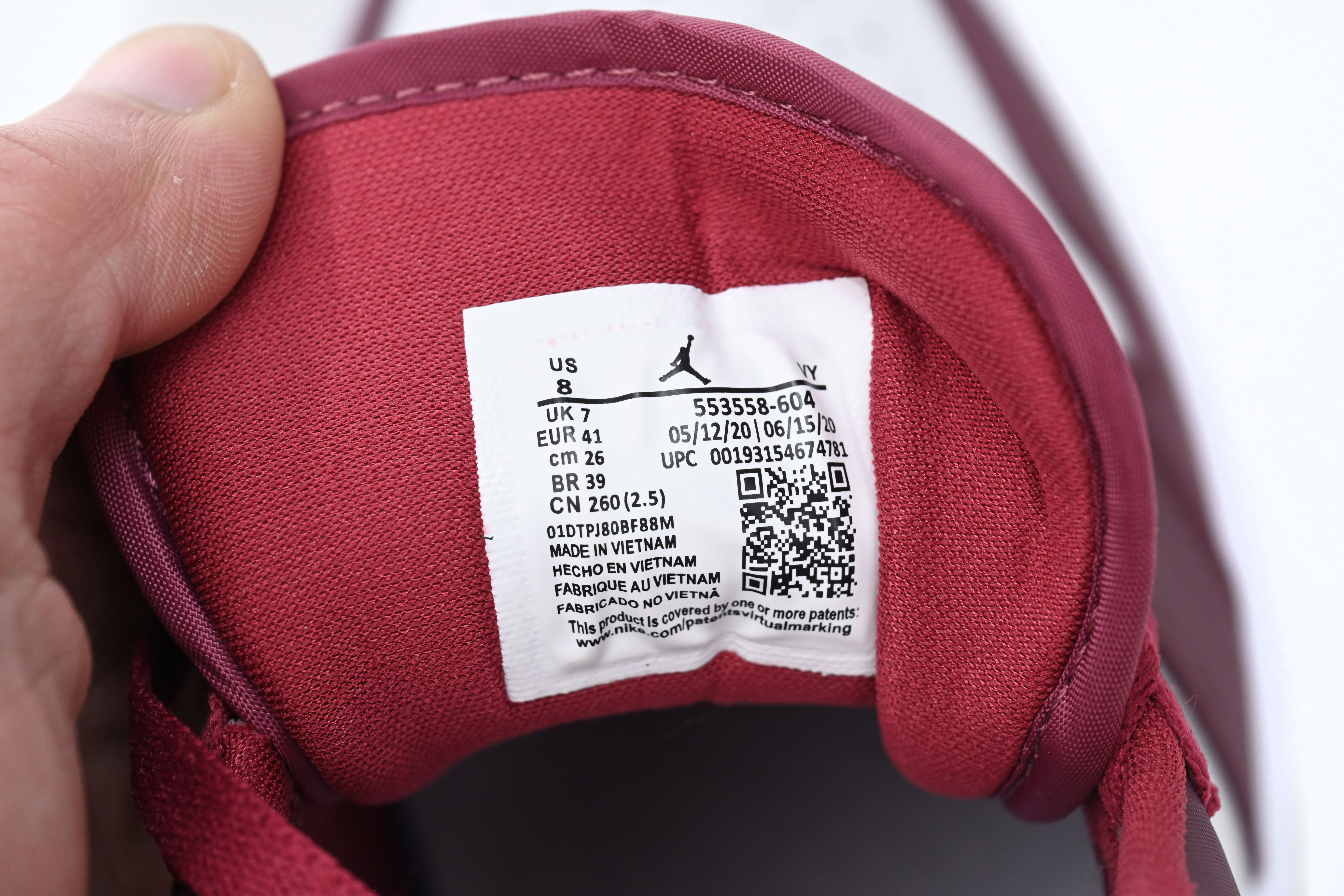 Air Jordan 1 Low Noble Red 553558-604