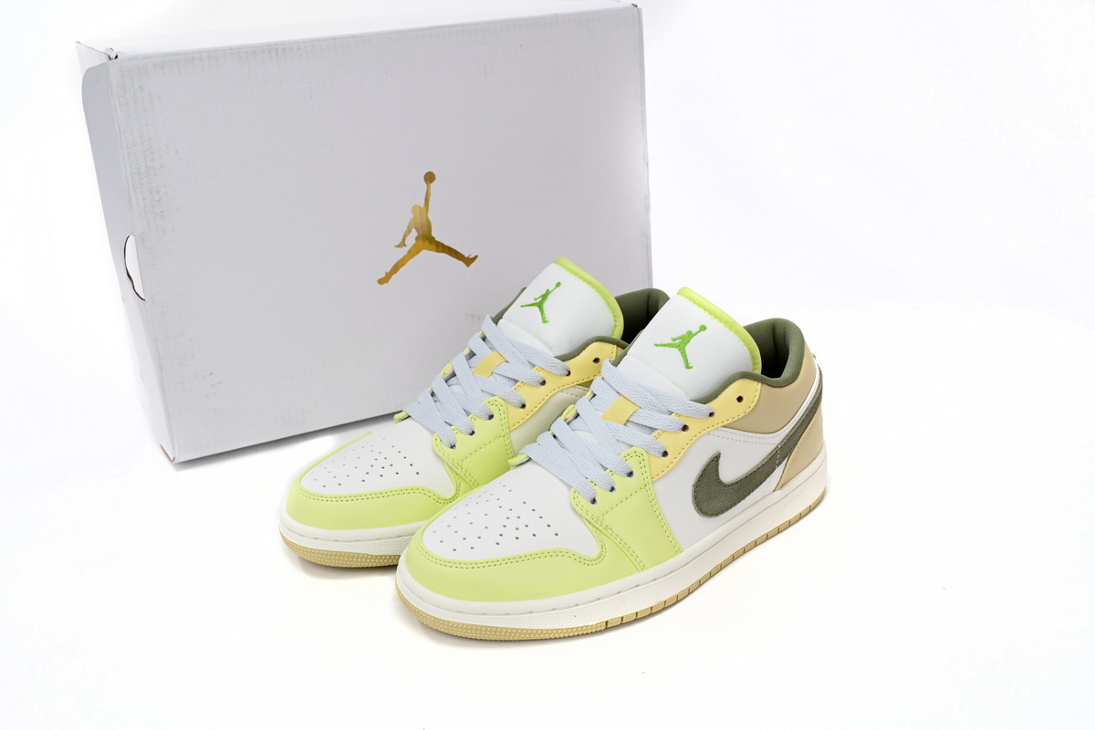 Air Jordan 1 Low Sail White Oil Green (Women's)  FD9906-131 