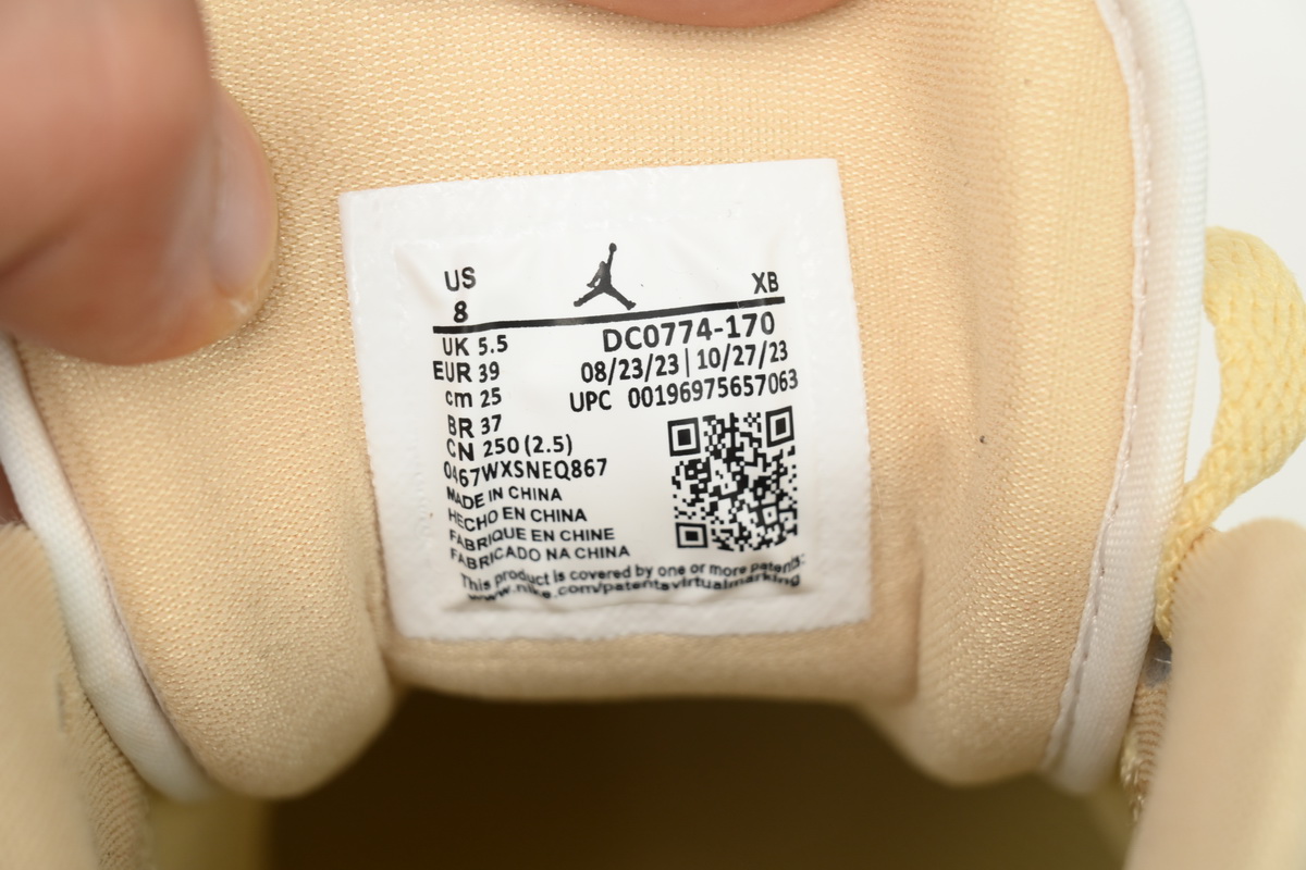 Air Jordan 1 Low Sail Yellow Ochre (Women's) DC0774-170 