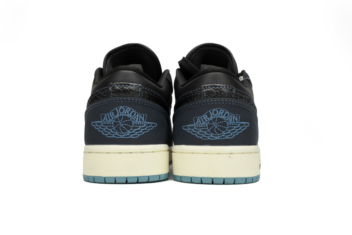 Air Jordan 1 Low SE Black Dark Obsidian Snakeskin (Women's)  FJ5478-010