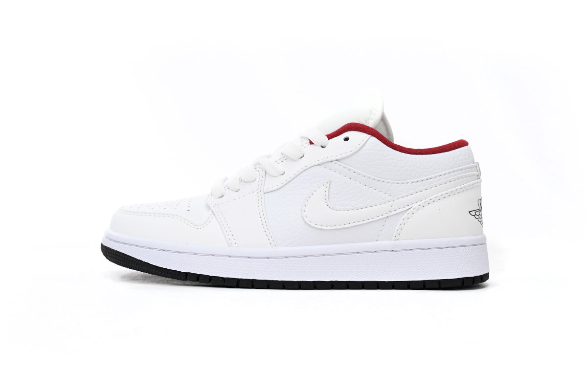 Air Jordan 1 Low White Gym Red Black (GS)  553560-164 
