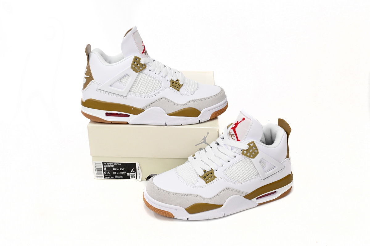 Nike SB x Air Jordan 4 White Brown  DR5415-120