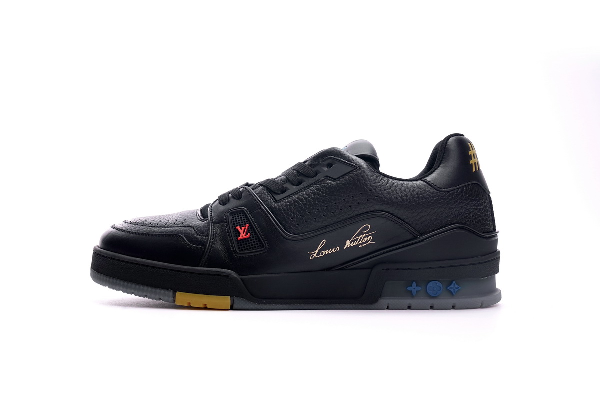 l**is V*t*n trainer black litchi pattern fd0226