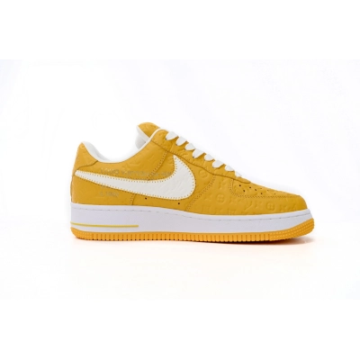  Louis Vuitton x Nike Air Force 1 Co Branded White Yellow 02