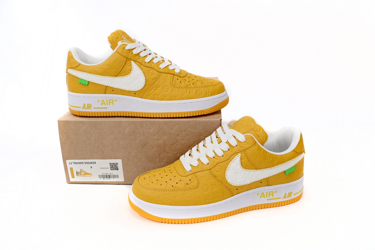 l**is V*t*n x nike air force 1 co branded white yellow