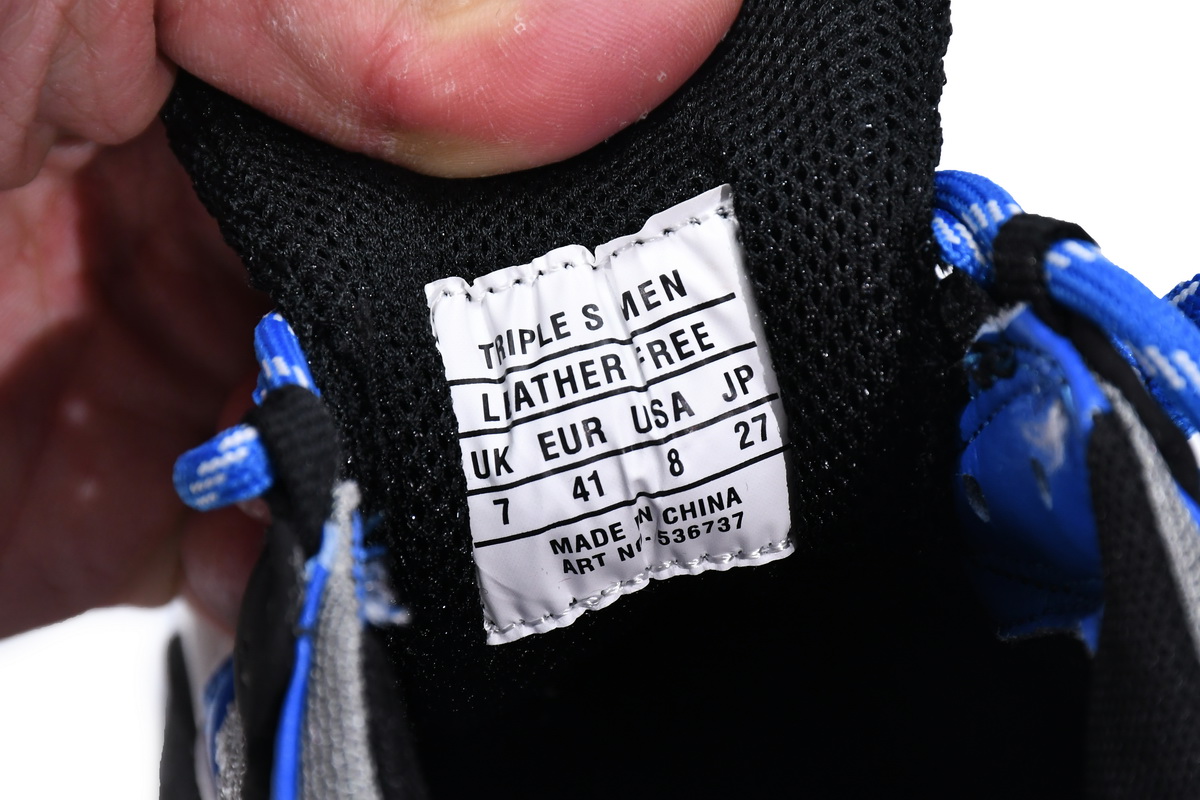 Balenciaga Triple S Black White Blue 536737 W2CA1 4124