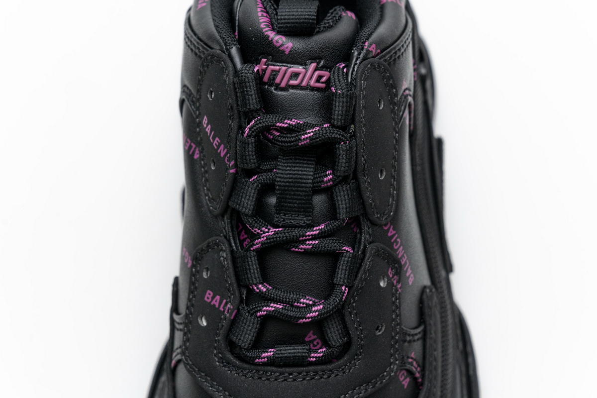 Balenciaga Triple S Letter Black Pink 524039 W2FA1 1022