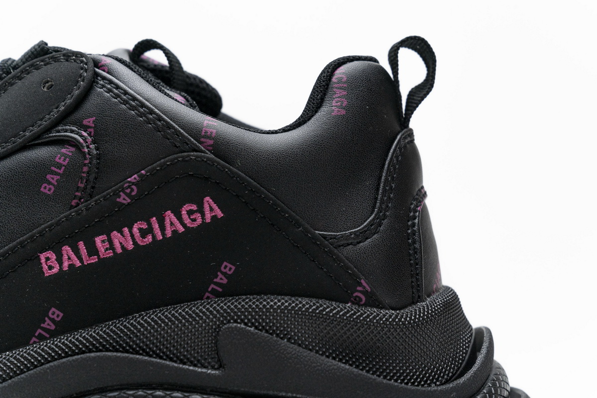 Balenciaga Triple S Letter Black Pink 524039 W2FA1 1022