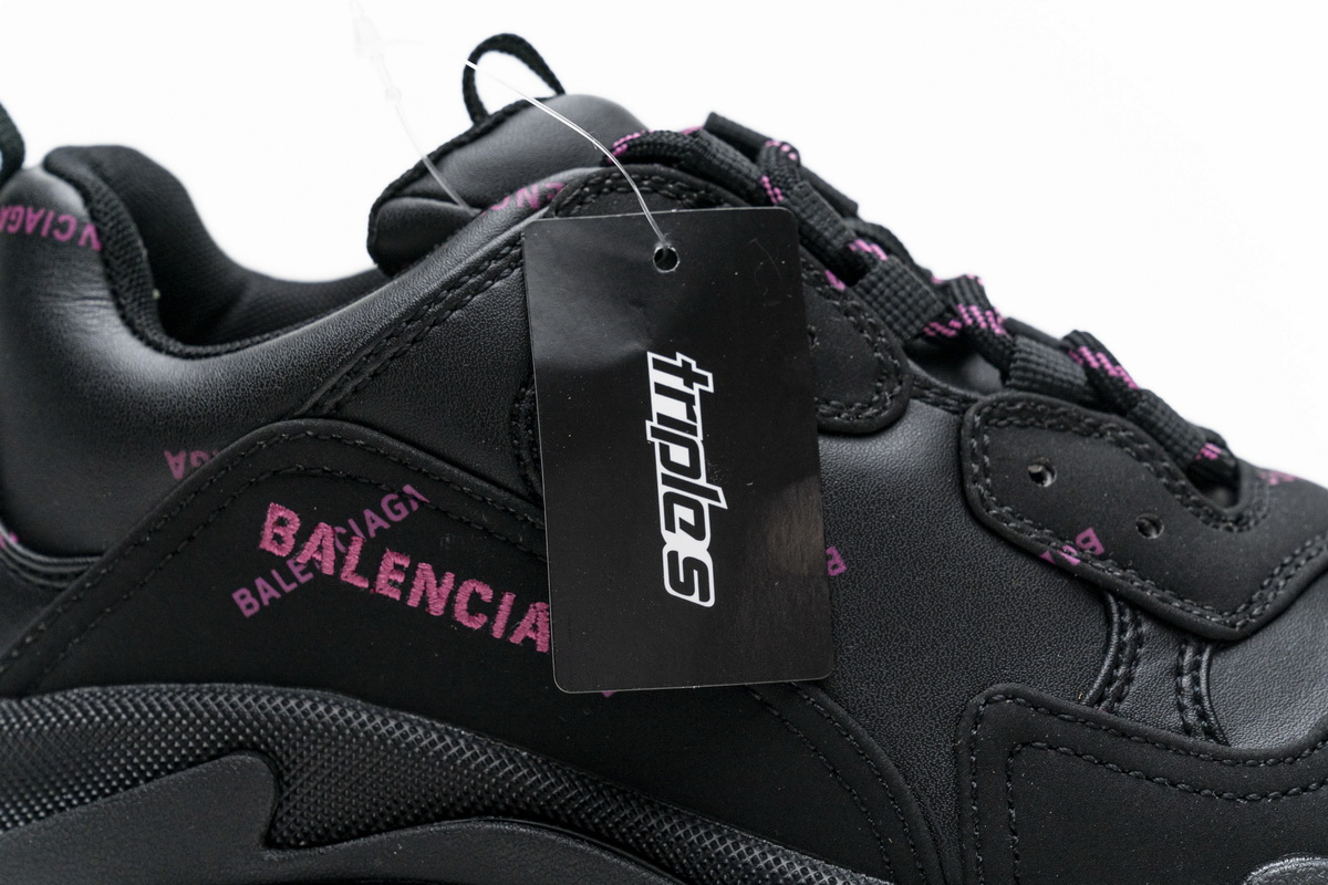 Balenciaga Triple S Letter Black Pink 524039 W2FA1 1022