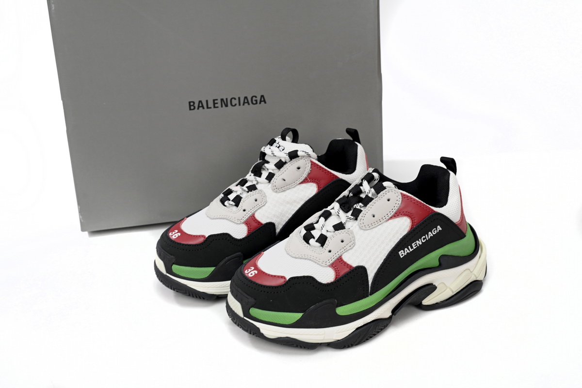 Ba*len*cia*ga triple white, red, and green 524039 w090h 7078