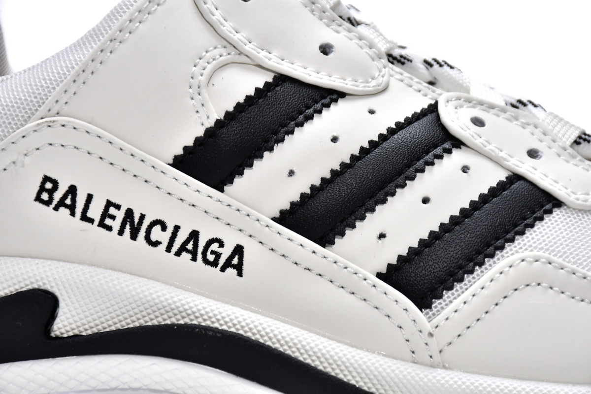 Balenciaga x adidas Triple S White Black 710021W2ZB19112