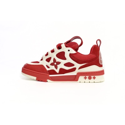 Louis Vuitton Leather lace up Fashionable Board Shoes Red  51BCOLRB  01