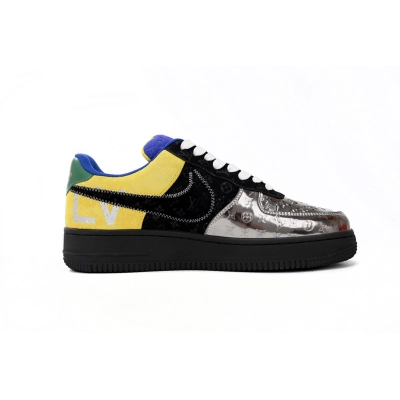 Louis Vuitton Nike Air Force 1 Low By Virgil Abloh Black Metallic Silver 1A9VCH  02