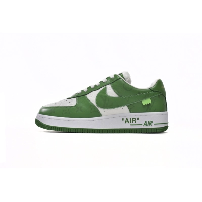 Louis Vuitton Nike Air Force 1 Low By Virgil Abloh White Green 7108-6 01