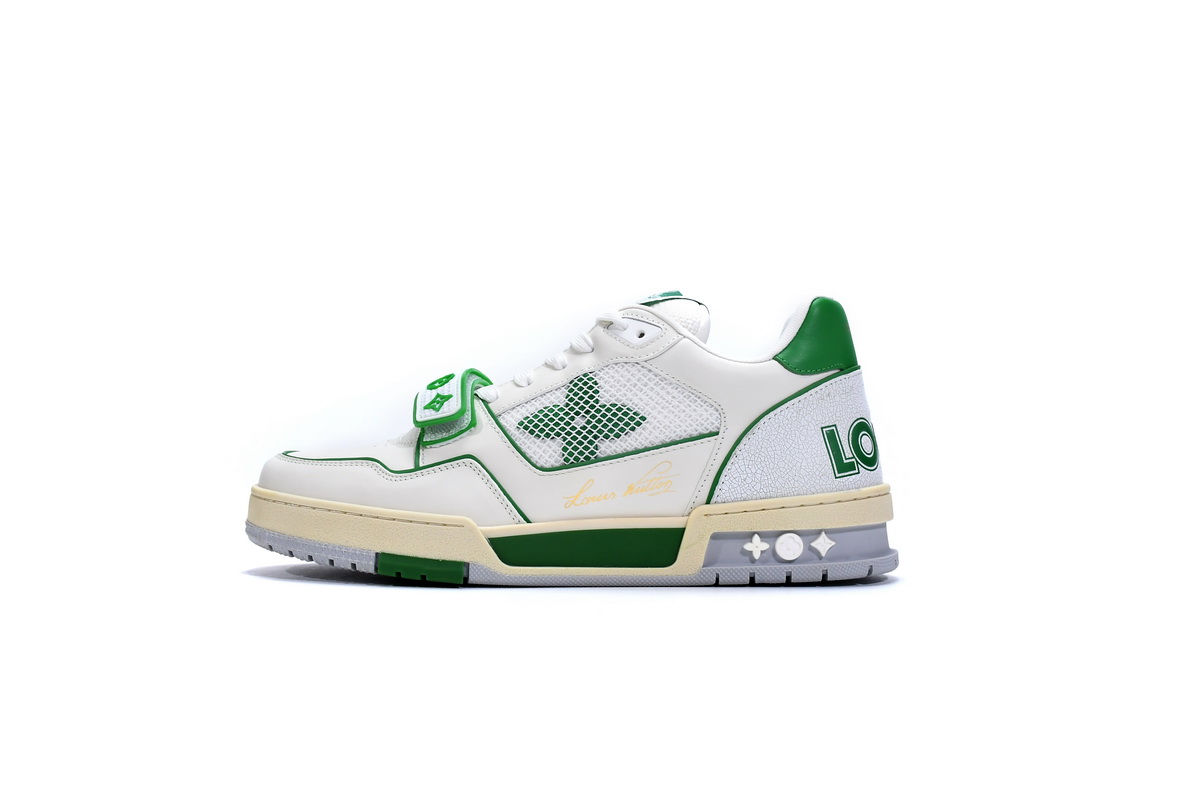 l**is V*t*n trainer green monogram denim  1a98ux