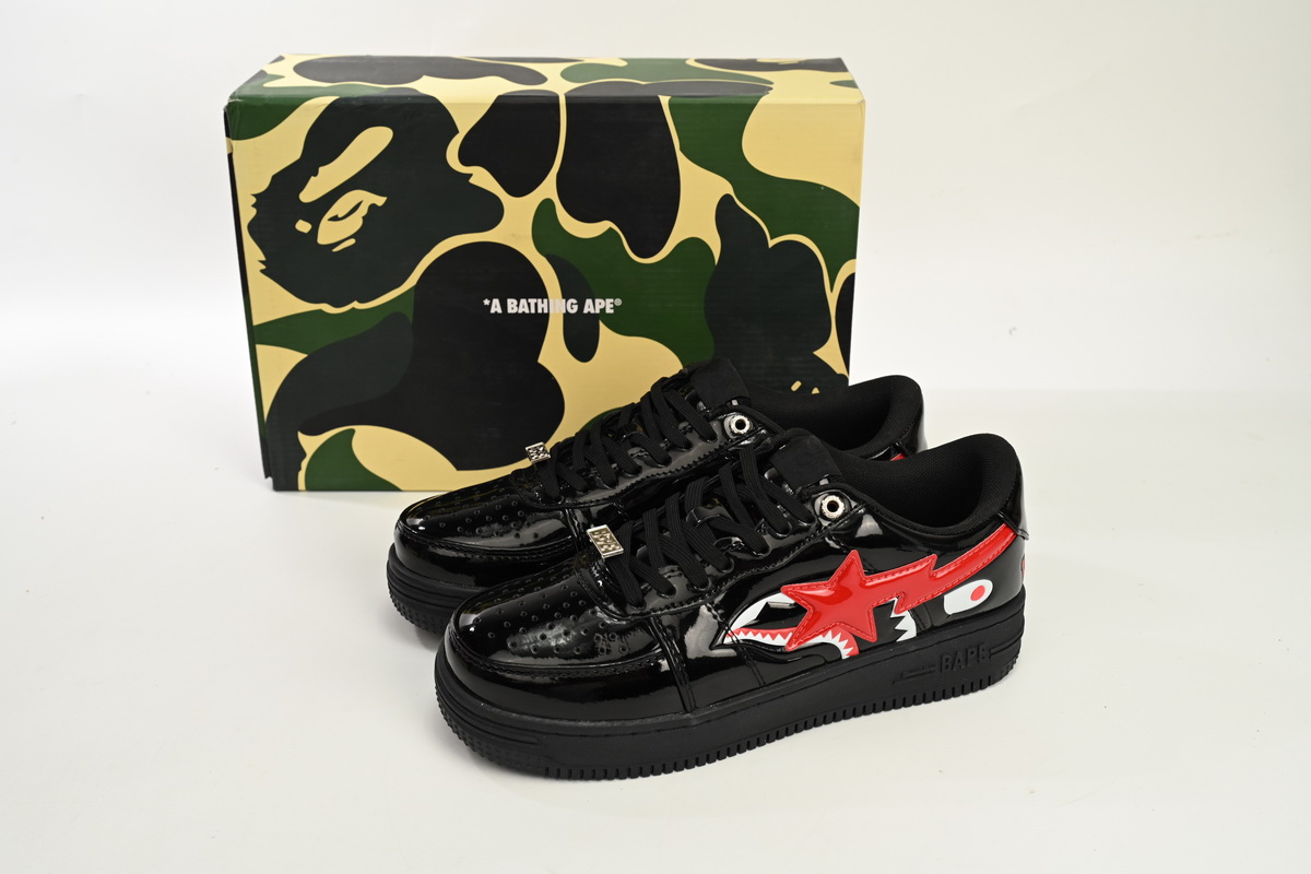 A Bathing Ape Bape Sta Low Black Black Snake Skin 1180 191 009