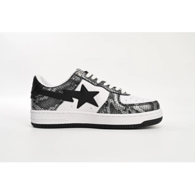 A Bathing Ape Bape Sta Low Black Black Snake Skin  1180 191 009 02