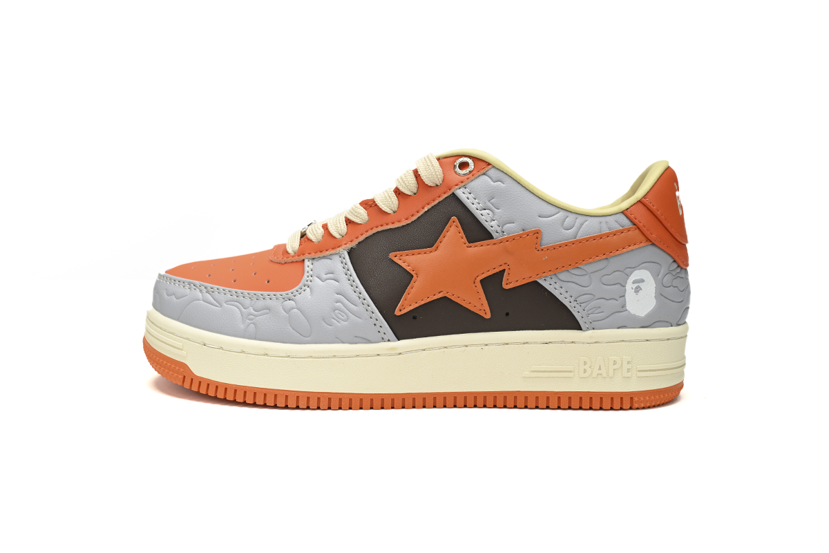 A Bathing Ape Bape Sta Low Grey Orange 1H70-291-002