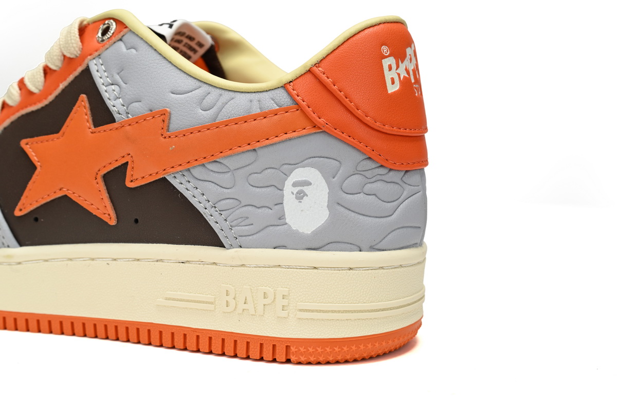 A Bathing Ape Bape Sta Low Grey Orange 1H70-291-002