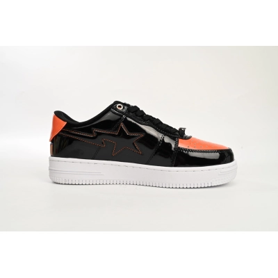 A Bathing Ape Bape Sta Low Mad Shark Black Orange  1H30-191-005 02