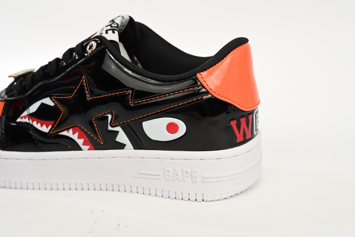 A Bathing Ape Bape Sta Low Mad Shark Black Orange 1H30-191-005