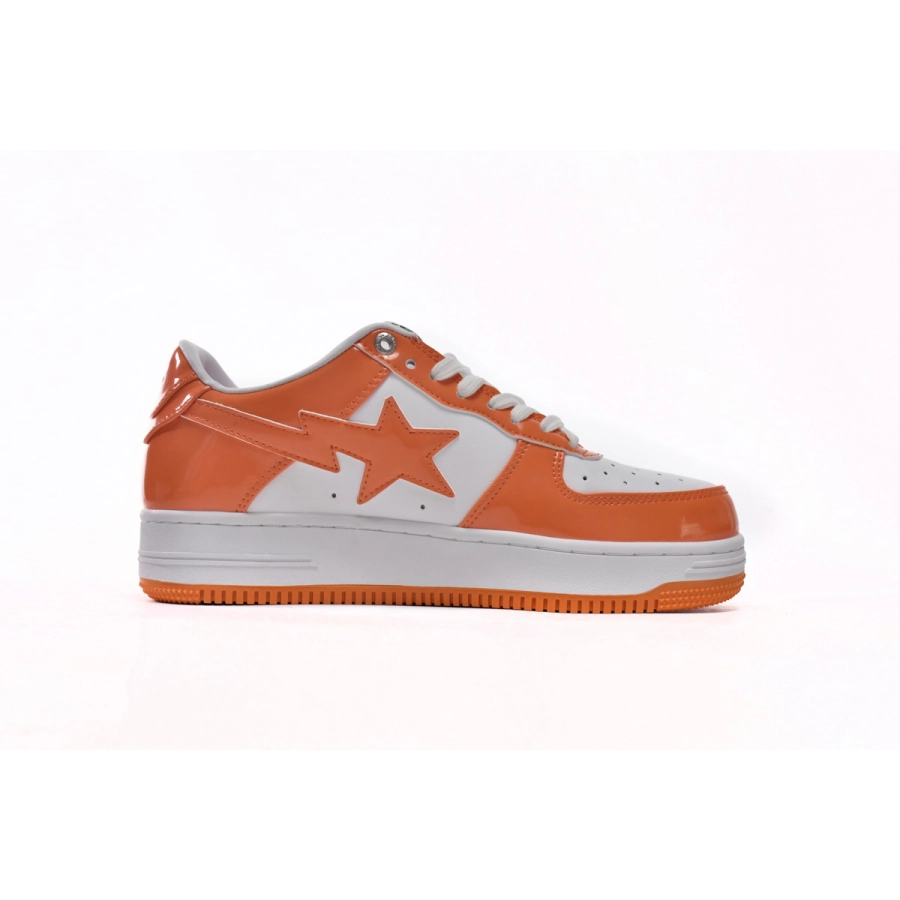 A Bathing Ape Bape Sta Patent Leather Orange White 1H70-191-001