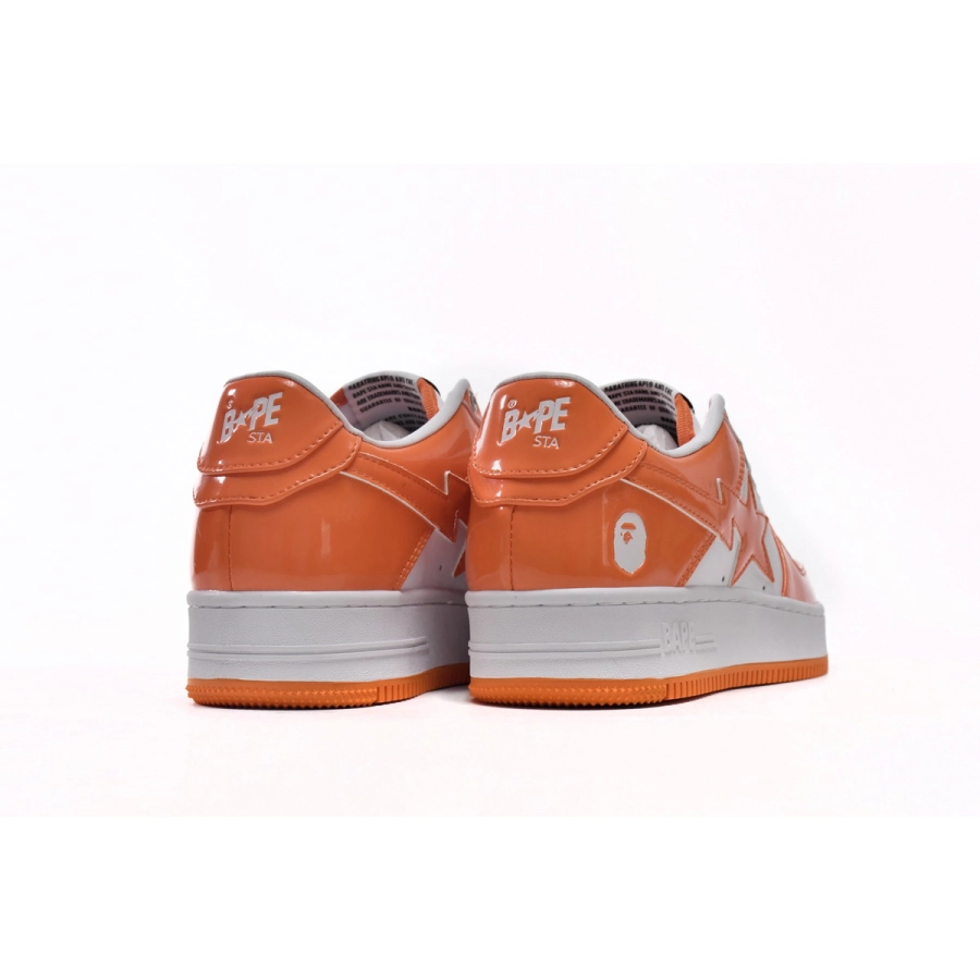 A Bathing Ape Bape Sta Patent Leather Orange White 1H70-191-001