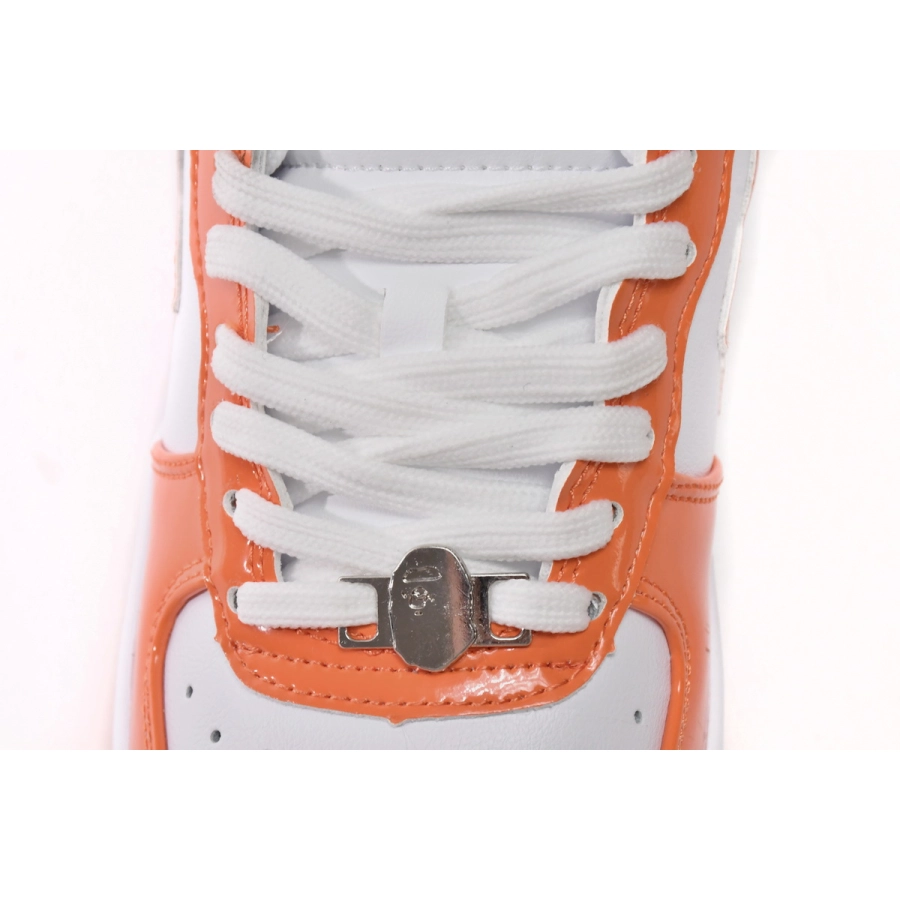 A Bathing Ape Bape Sta Patent Leather Orange White 1H70-191-001