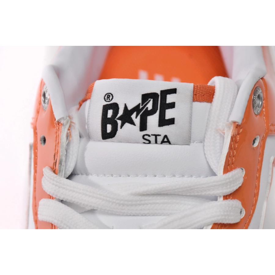 A Bathing Ape Bape Sta Patent Leather Orange White 1H70-191-001