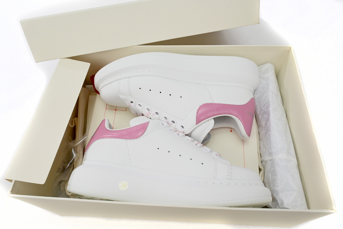Alexander McQueen Oversized White Pink Croc (Women