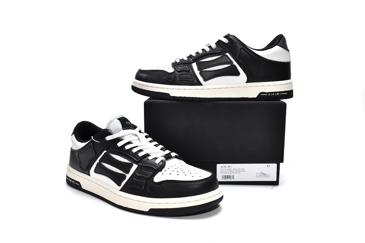 AMIRI Skel Top Low White Black White MFS003-004