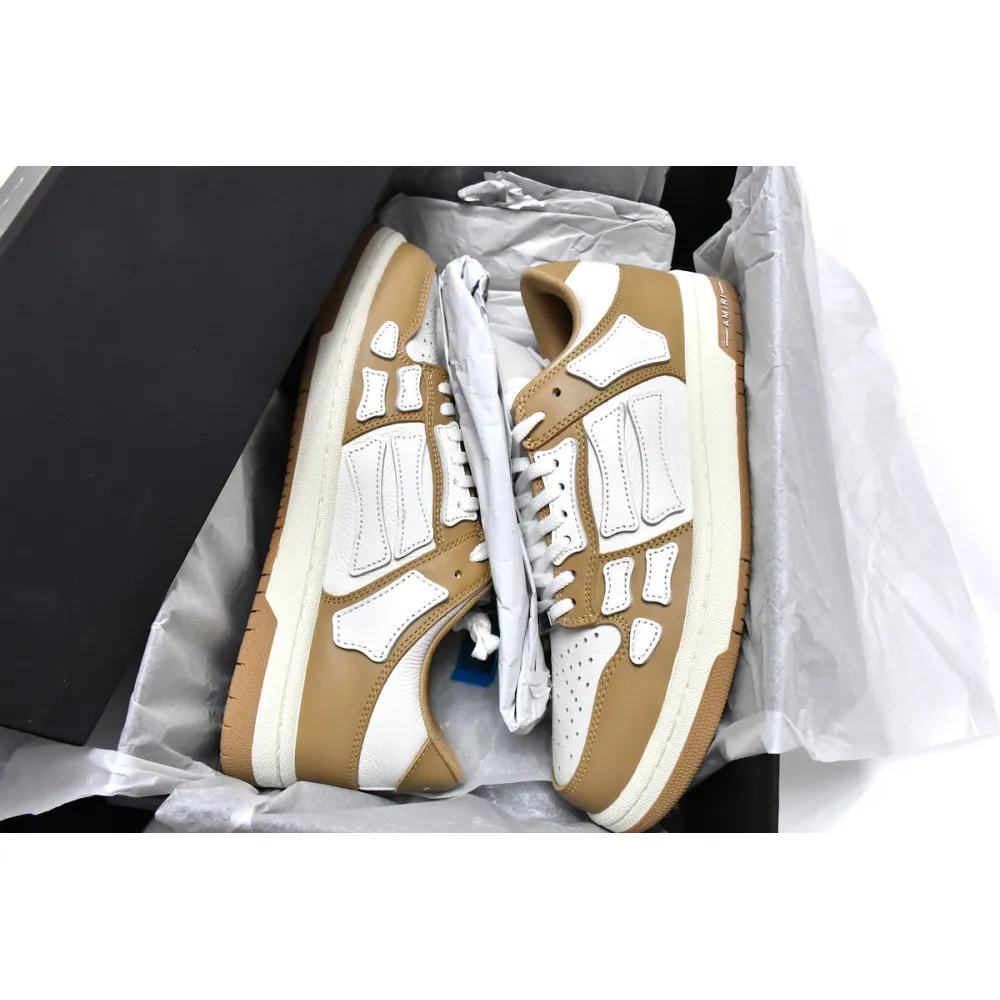 AMIRI Skel Top Low White Brown MFS003-281