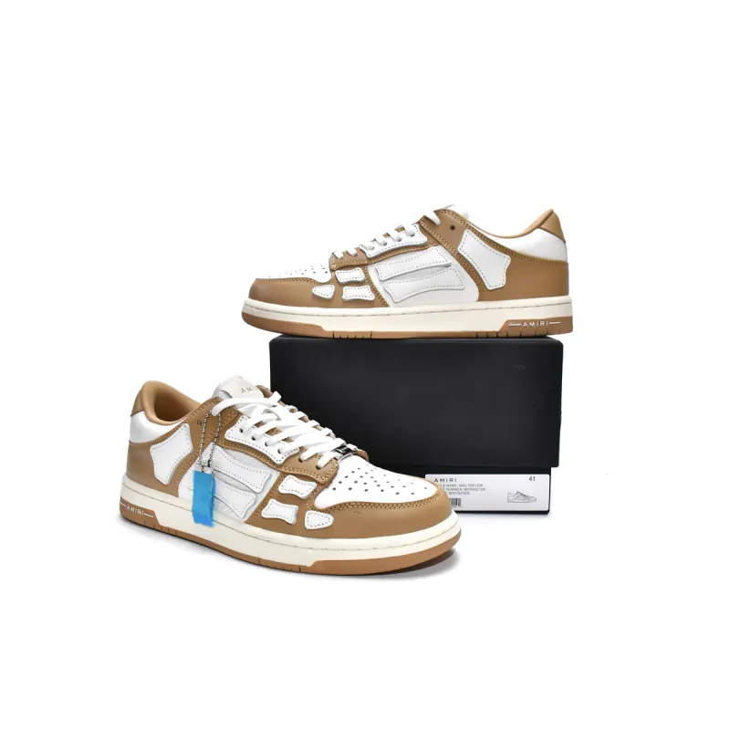 AMIRI Skel Top Low White Brown MFS003-281
