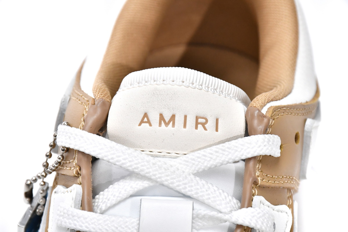 AMIRI Skel Top Low White Brown MFS003-281